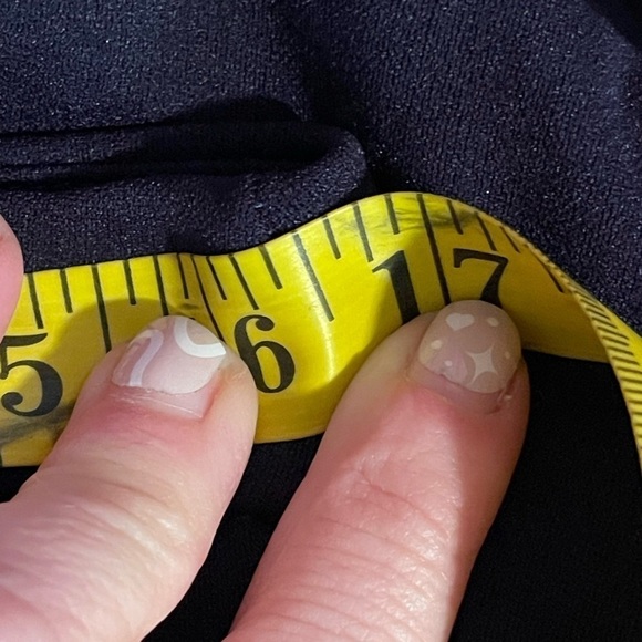 SHEIN Modely Pearls Beaded Split Hem Navy Flare Leg Pants Women’s Large 8/10 - Picture 12 of 14